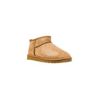 Beige Leather Ankle Boots
