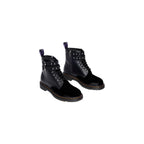Black Leather Lace-Up Boots