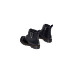 Black Leather Lace-Up Boots