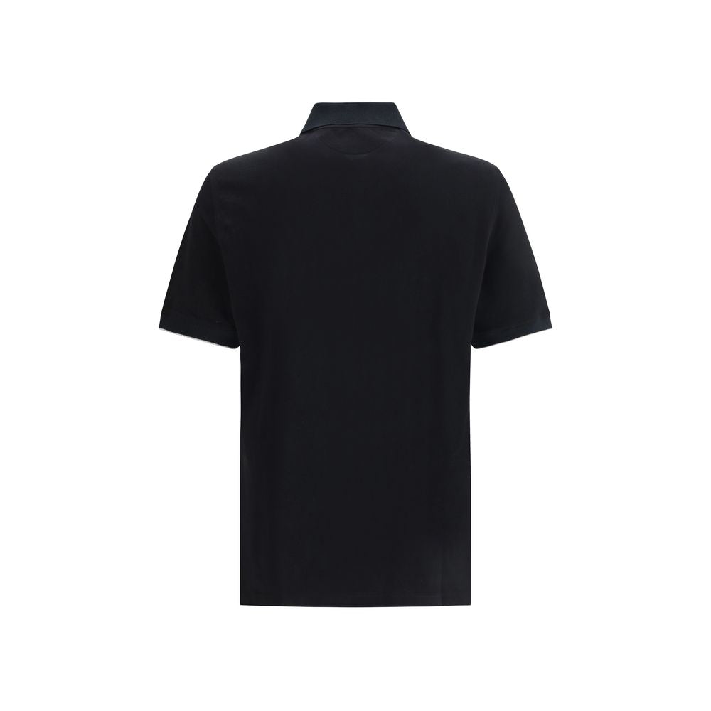 Polo shirt in black cotton
