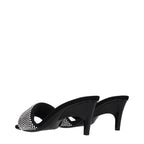 The Attico Black Fabric Stiletto Heel Sandals