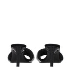 The Attico Black Fabric Stiletto Heel Sandals