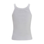 Fendi White Cotton Sleeveles T-Shirt