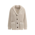 Beige Baumwoll-Cardigan