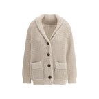 Beige Baumwoll-Cardigan