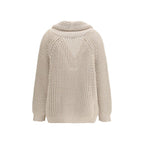 Beige Baumwoll-Cardigan