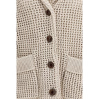 Beige Baumwoll-Cardigan