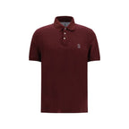Brunello Cucinelli Bordeaux Cotton Polo Shirt