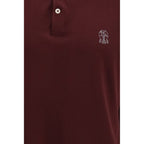 Brunello Cucinelli Bordeaux Cotton Polo Shirt