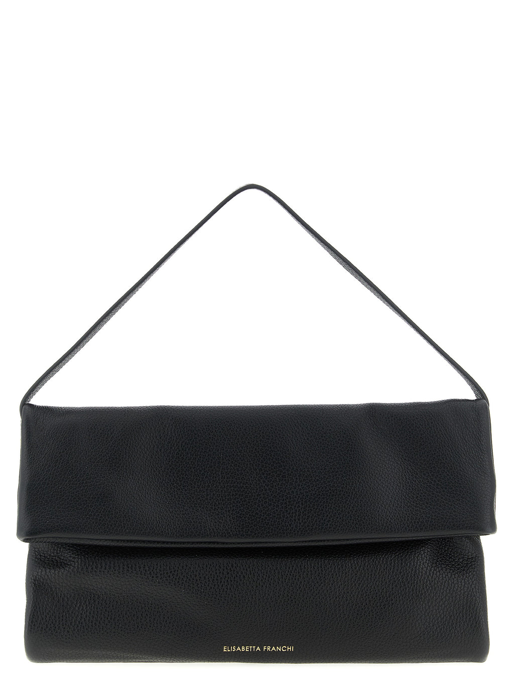 Schultertasche aus schwarzem Kalbsleder