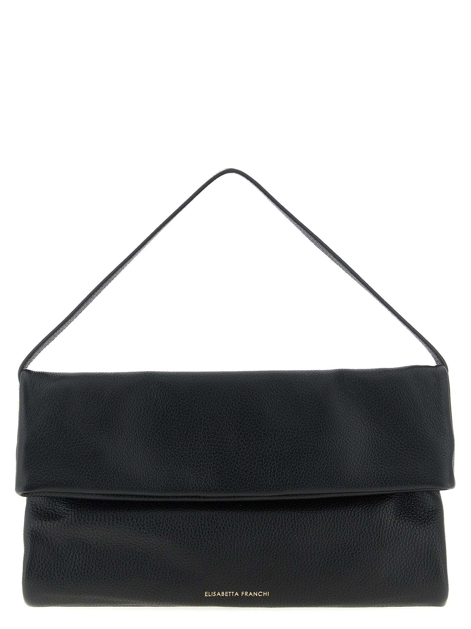Schultertasche aus schwarzem Kalbsleder