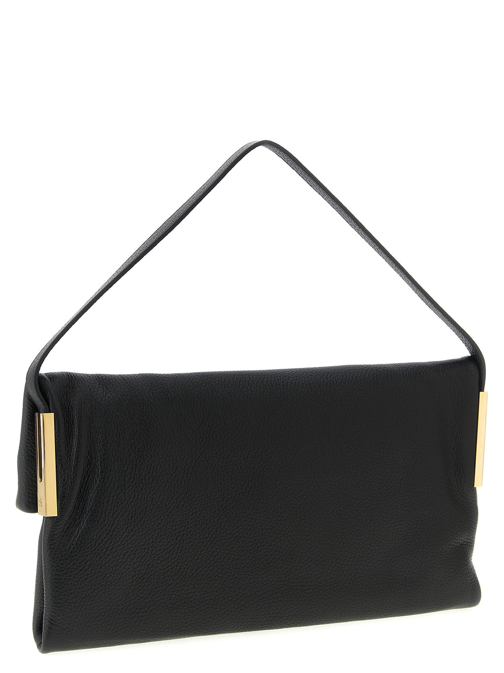 Schultertasche aus schwarzem Kalbsleder