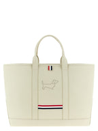 Thom Browne White Calfskin Tote Bag