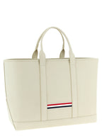 Thom Browne White Calfskin Tote Bag