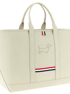 Thom Browne White Calfskin Tote Bag