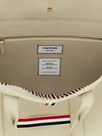 Thom Browne White Calfskin Tote Bag