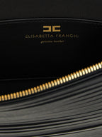 Elisabetta Franchi Black Leather Clutch Bag