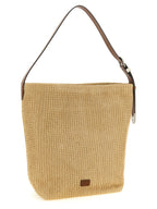 Beige Cowhide Shoulder Bag