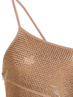 ANDREĀDAMO Beige Viscose Mini Skirt