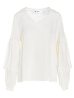DI.LA3 PARI' White Silk Blouse