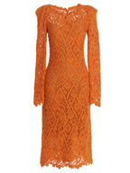 Ermanno Scervino Orange Wool Midi Dress