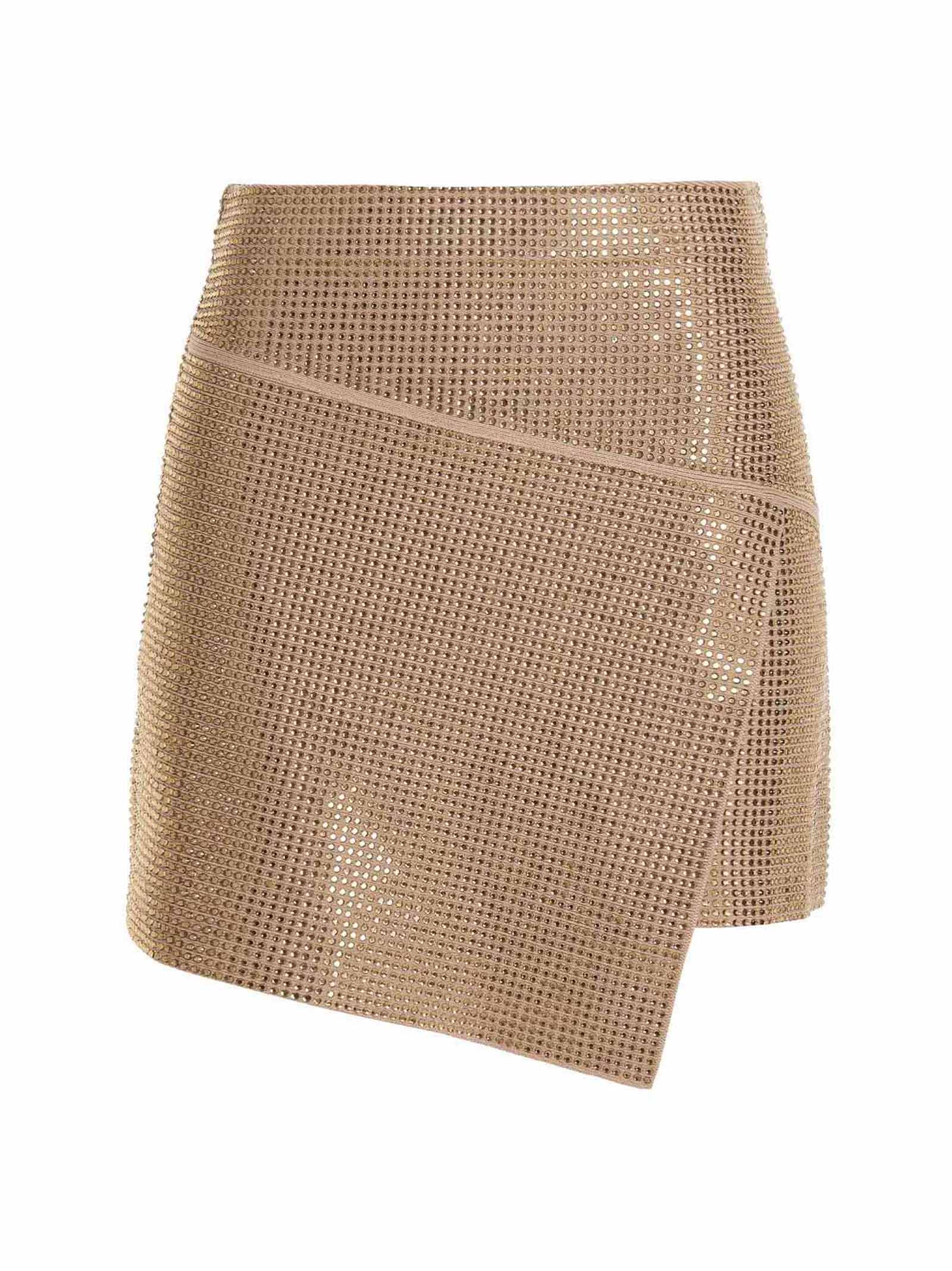 Beige Viscose Long Skirt