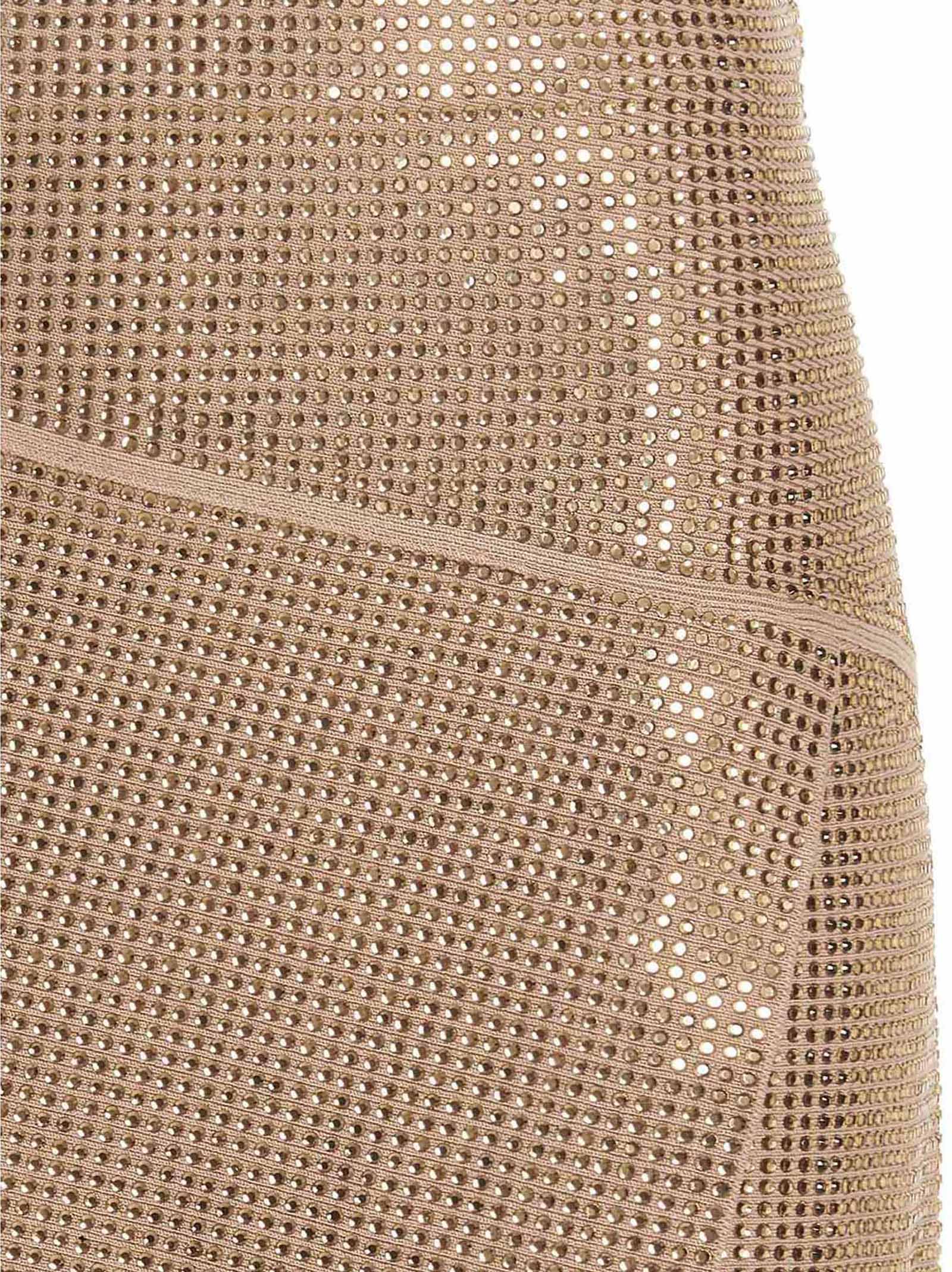 Beige Viscose Long Skirt