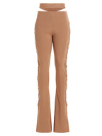 ANDREĀDAMO Beige Viscose Flared Pants