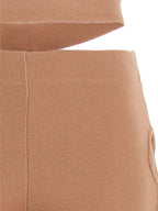 ANDREĀDAMO Beige Viscose Flared Pants