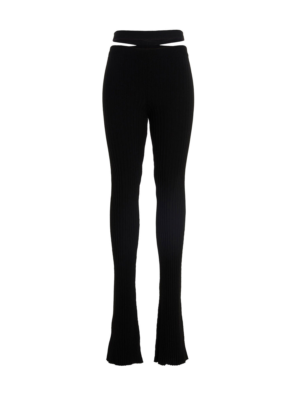 ANDREĀDAMO Black Viscose Flared Pants