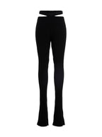 ANDREĀDAMO Black Viscose Flared Pants
