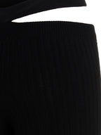 ANDREĀDAMO Black Viscose Flared Pants