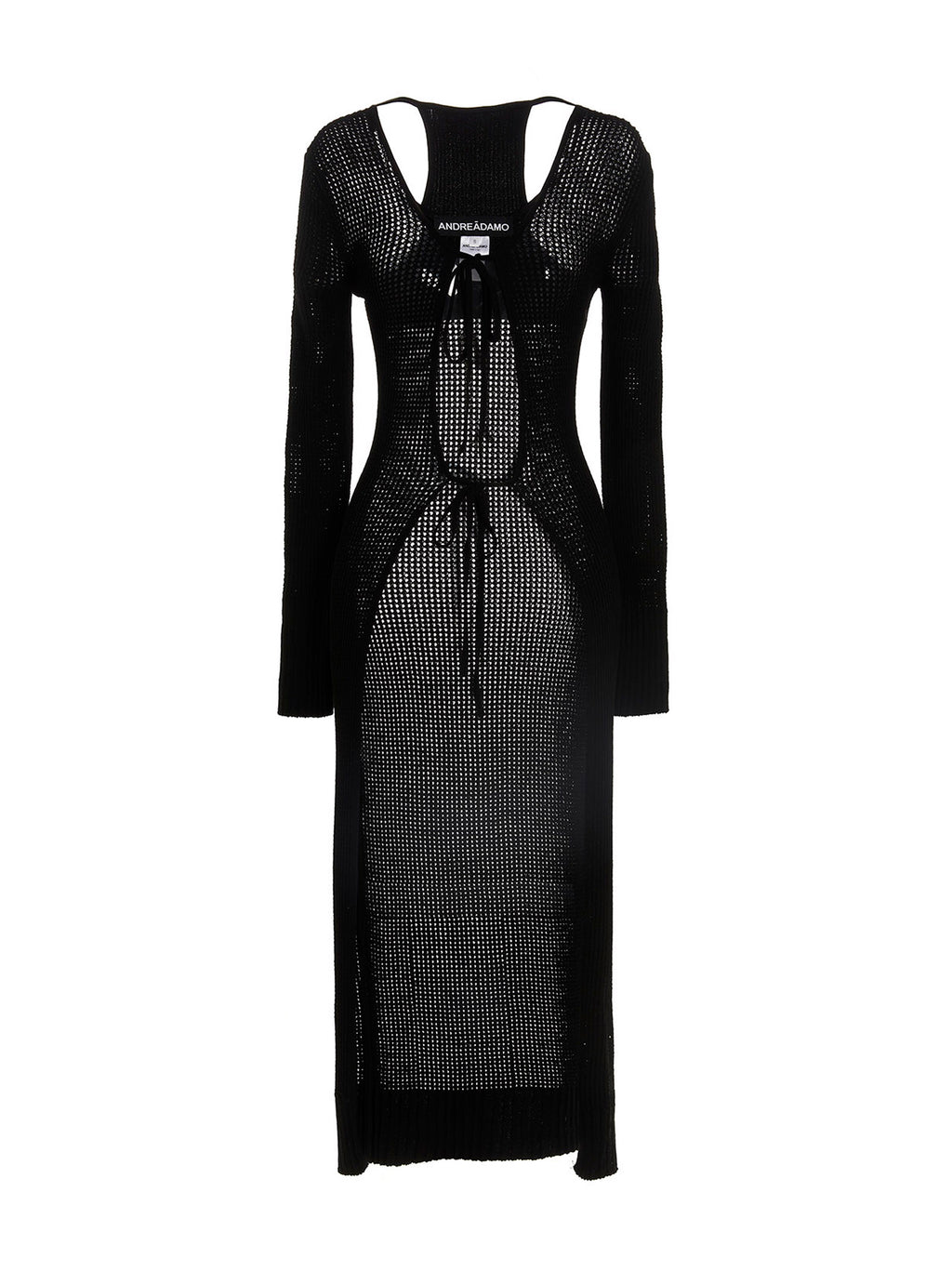 ANDREĀDAMO Black Viscose Cardigan