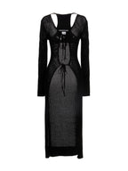 ANDREĀDAMO Black Viscose Cardigan