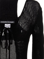 ANDREĀDAMO Black Viscose Cardigan