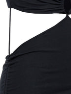 Nensi Dojaka Black Cotton Midi Dress