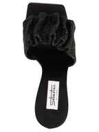 SEBASTIAN Black Goatskin Stiletto Heel Sandals