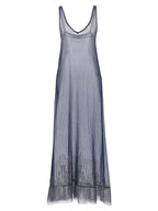 Paco Rabanne Blue Polyamide Long Dress