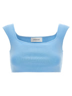Sportmax Blue Cotton Sleeveles T-Shirt