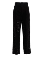 NUDE Black Cotton Casual Pants
