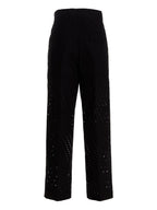 NUDE Black Cotton Casual Pants