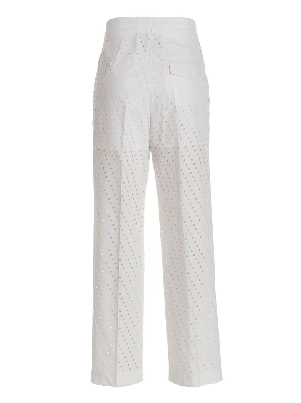 NUDE White Cotton Casual Pants