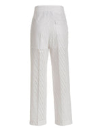 NUDE White Cotton Casual Pants