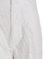 NUDE White Cotton Casual Pants