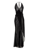 Louisa Ballou Black Silk Long Dress