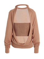 RAMAEL Beige Silk Cardigan