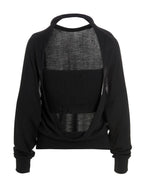 RAMAEL Black Silk Cardigan