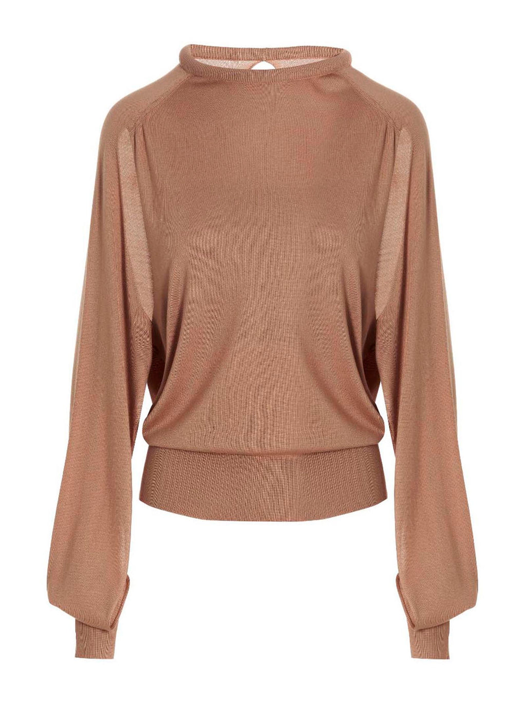 RAMAEL Beige Silk Cardigan