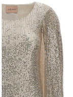 LE TWINS Silver Polyester Short Dress