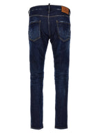 Blaue schmale Jeans aus Baumwolle